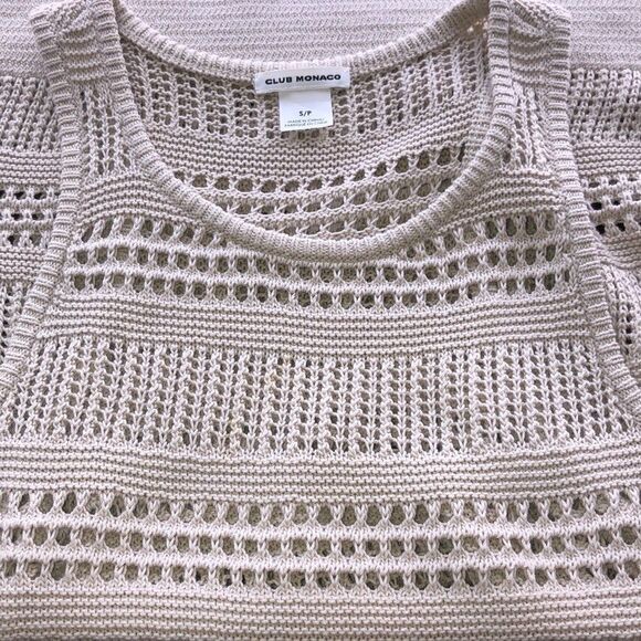 Club Monaco beige Sleeveless Open Sweater Sz. S - Picture 5 of 7